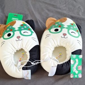 Squishmallows Plush Slippers with Green and Cream